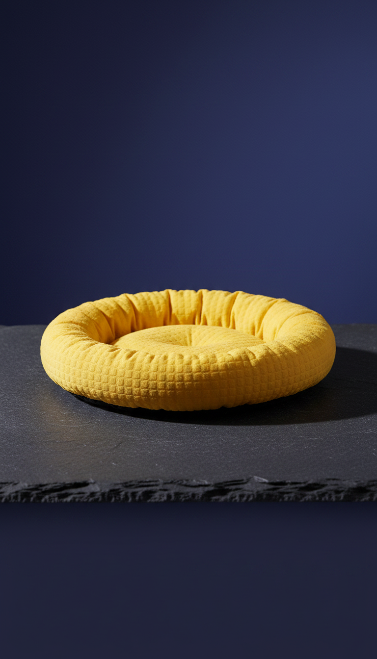 Sunny Yellow Pet Bed in a new setting