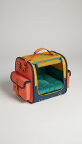 Luxury pet carrier, focus on 3/4 angles that showcase the product's design and functionality. Use a clean, with subtle...
