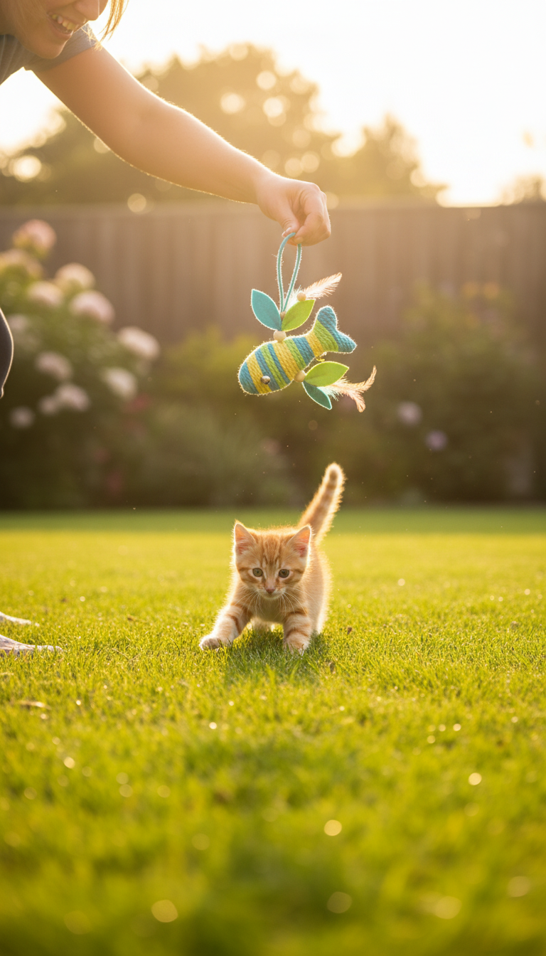 Interactive Cat Toy in Bubblegum Pink in use