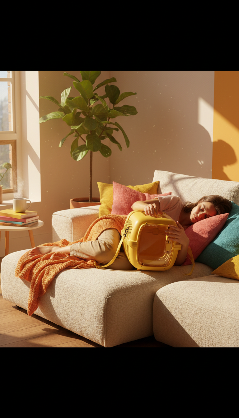 Sunshine Yellow Pet Carrier in use