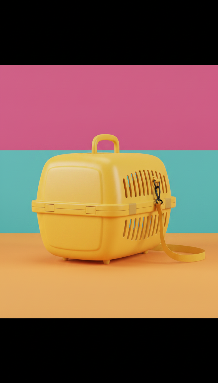 Alternate angle view of Sunshine Yellow Pet Carrier