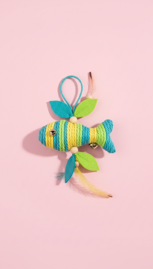 An eco-friendly cat toy is centered on a clean, minimal background in Bubblegum Pink. The toy's vibrant design and...