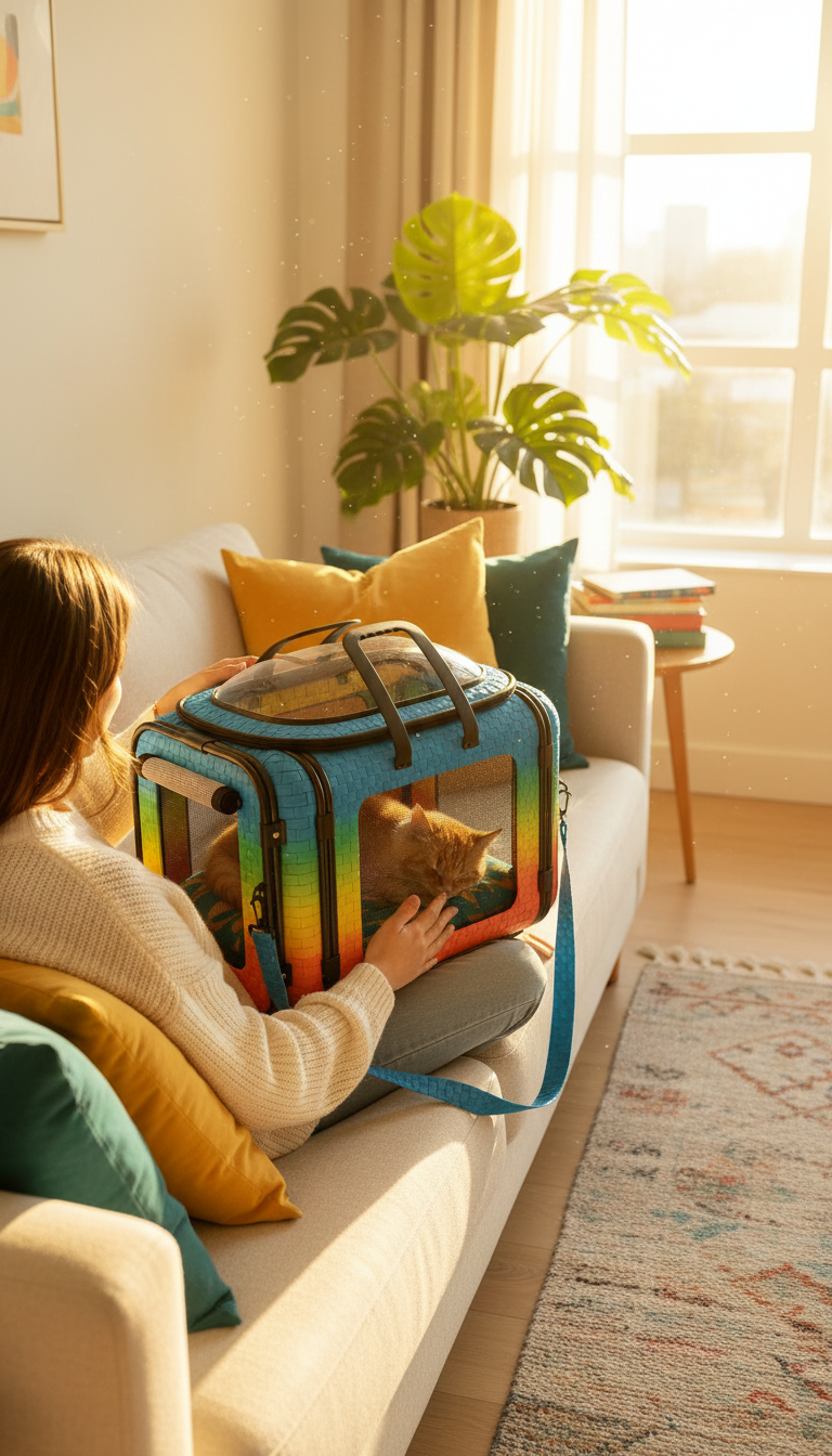 Portable Pet Crate in use